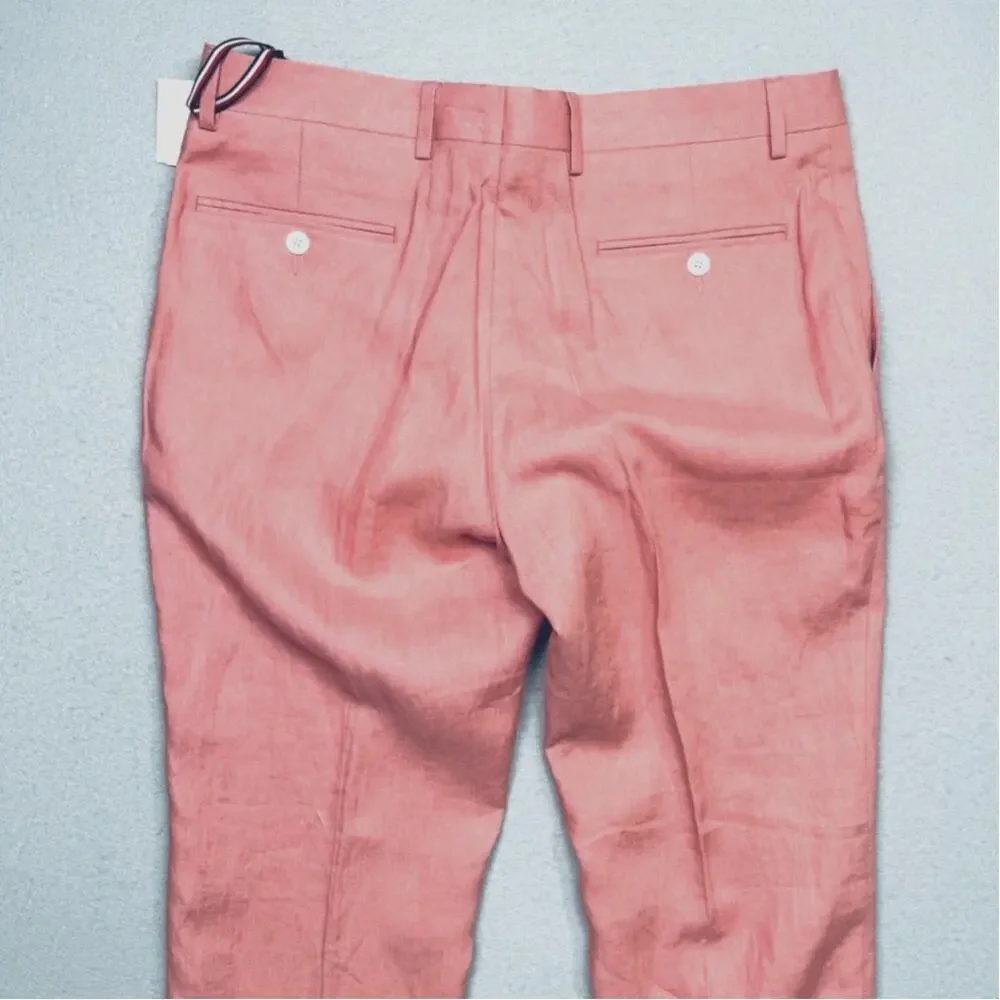 Tommy Hilfiger Modern Fit Linen Men's Suit Pants light red, 34x30 $125